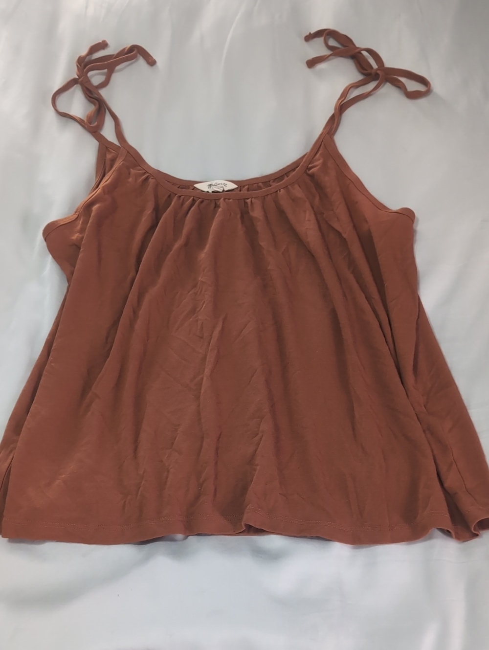 Madewell Flowy Rust Tie-Shoulder Tank Top/Xl